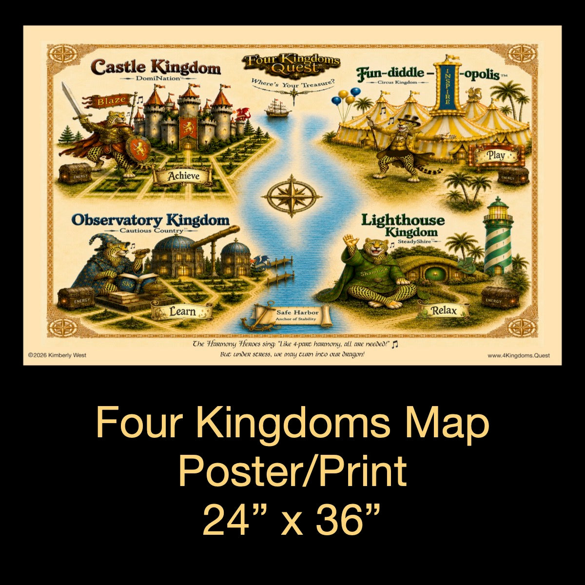 Map: Four Kingdoms Poster 24" x 36"