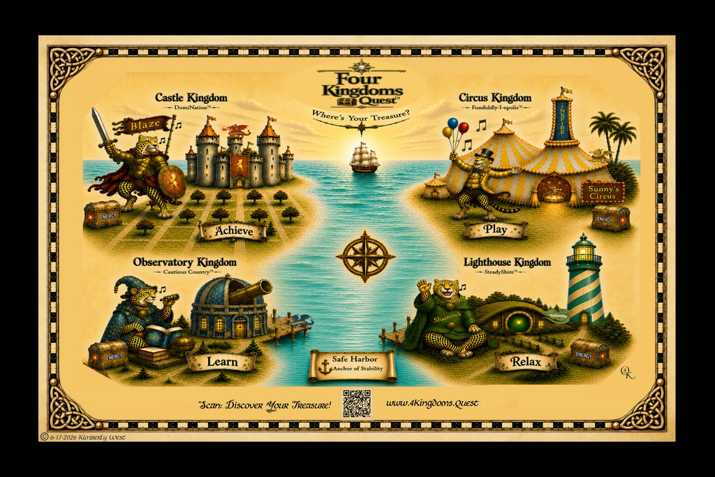 Four Kingdoms Quest Map Poster Print